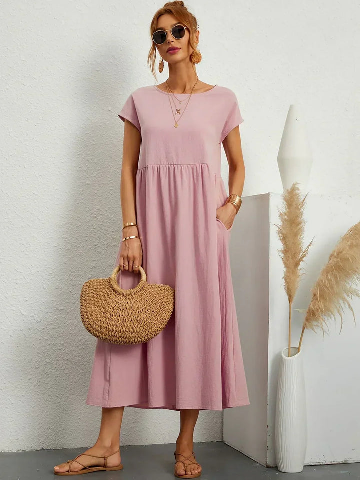 Livia | Abito Maxi Svasato con Tasche
