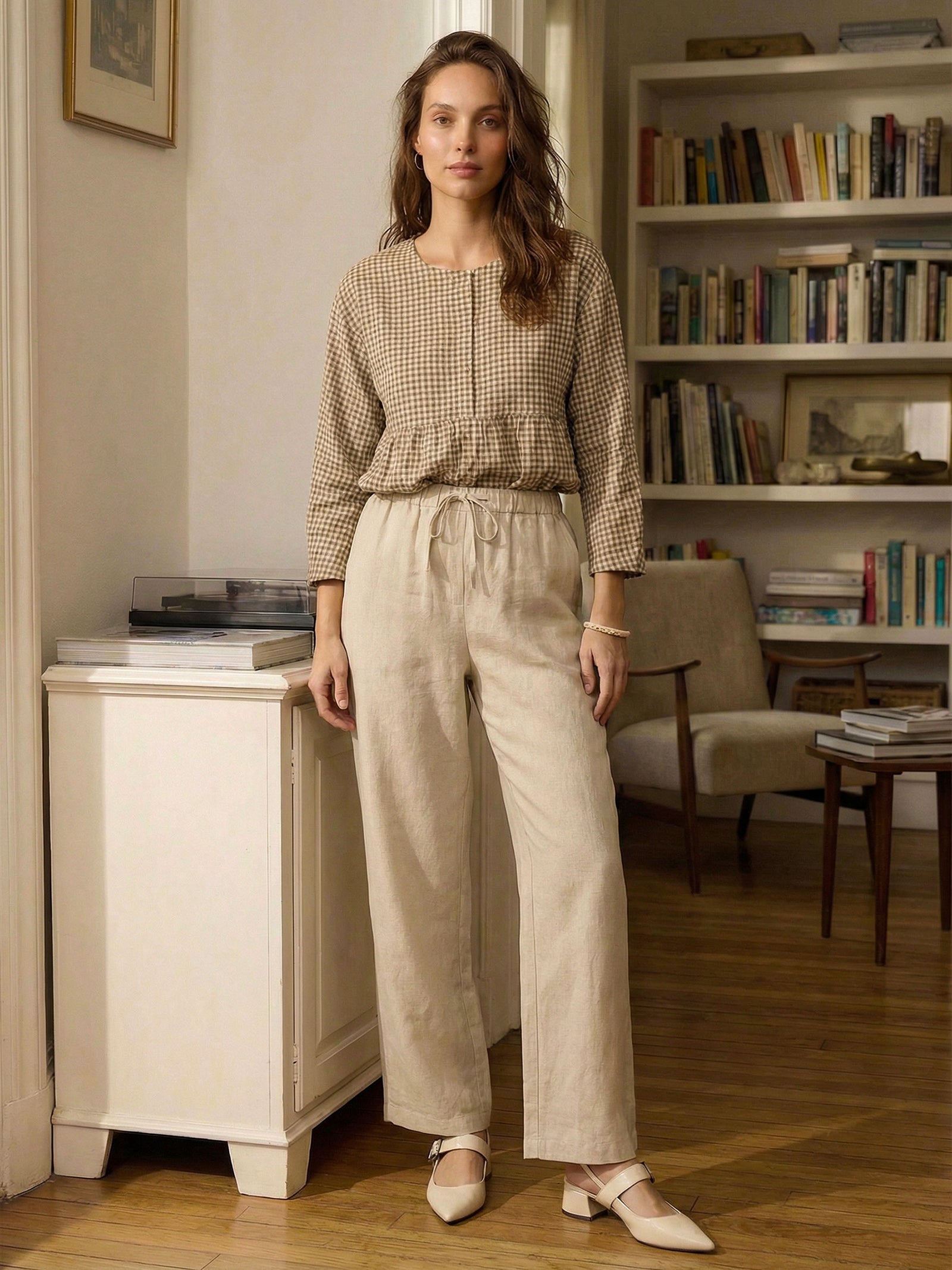Pantaloni classici in lino al 100% LYON