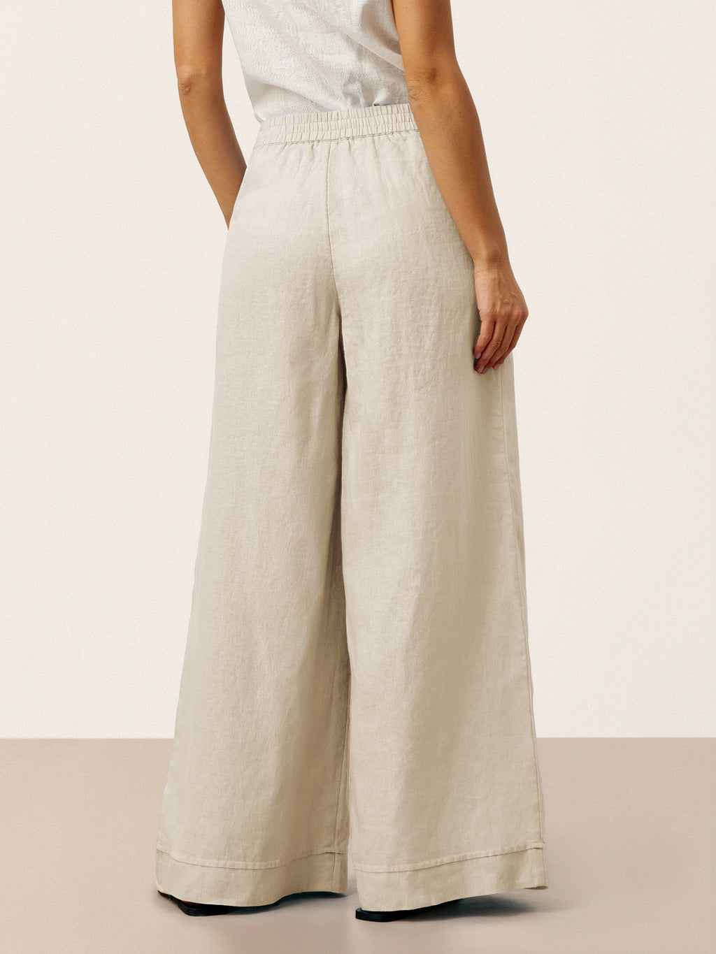 Beatrice | Pantaloni Rilassati in Lino con Pieghe Scolpite
