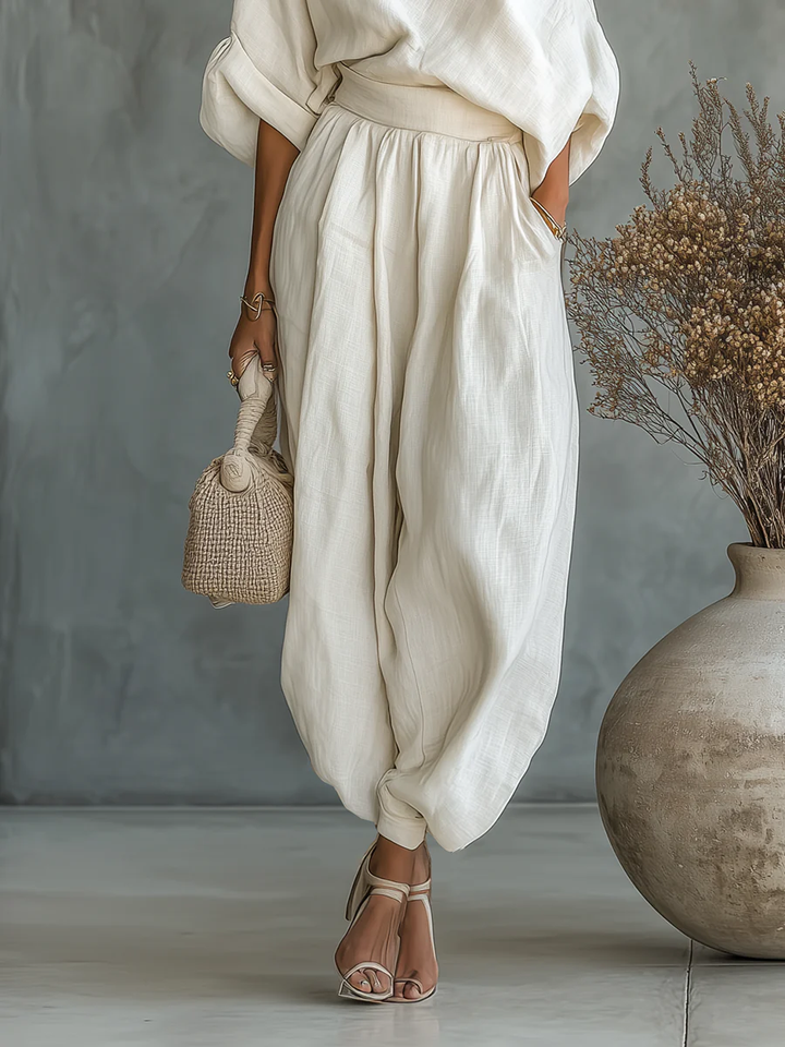 Ginevra | Completo Monospalla Fluido Drappeggiato