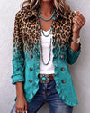 Ambra | Giacca Blazer Sfumata Leopardo con Rouches