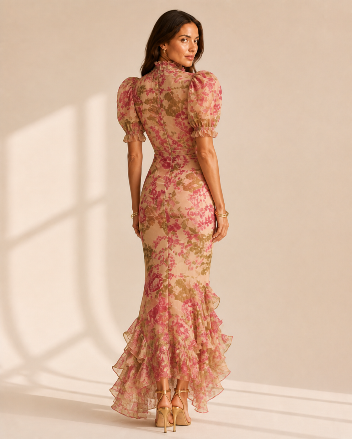Rosalie™ | Abito Maxi con Stampa di Rose Vintage