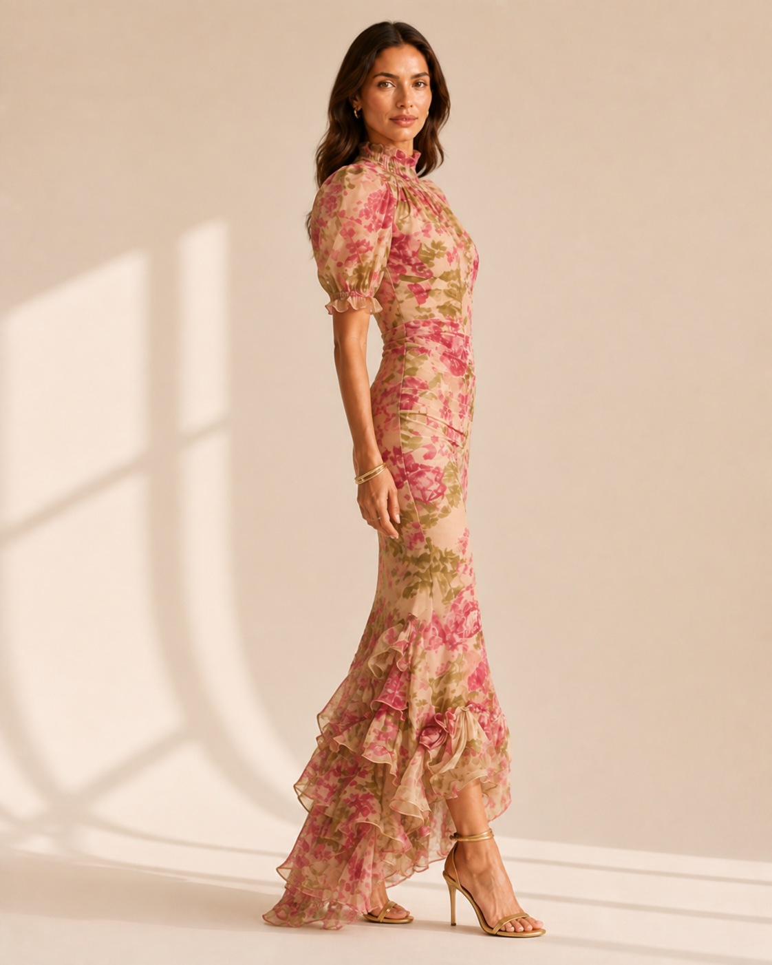 Rosalie™ | Abito Maxi con Stampa di Rose Vintage