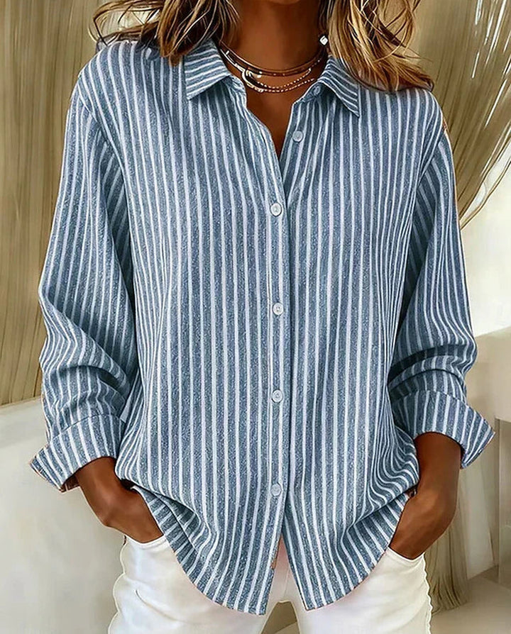 Ginevra camicia a righe Blu