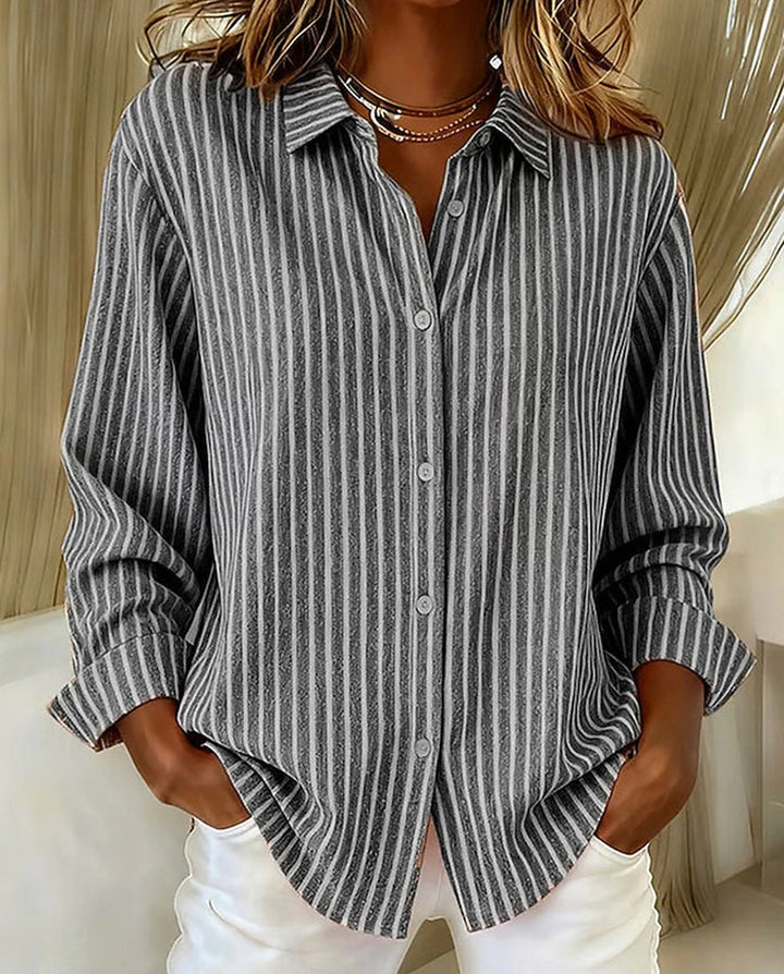 Ginevra camicia a righe Grigio