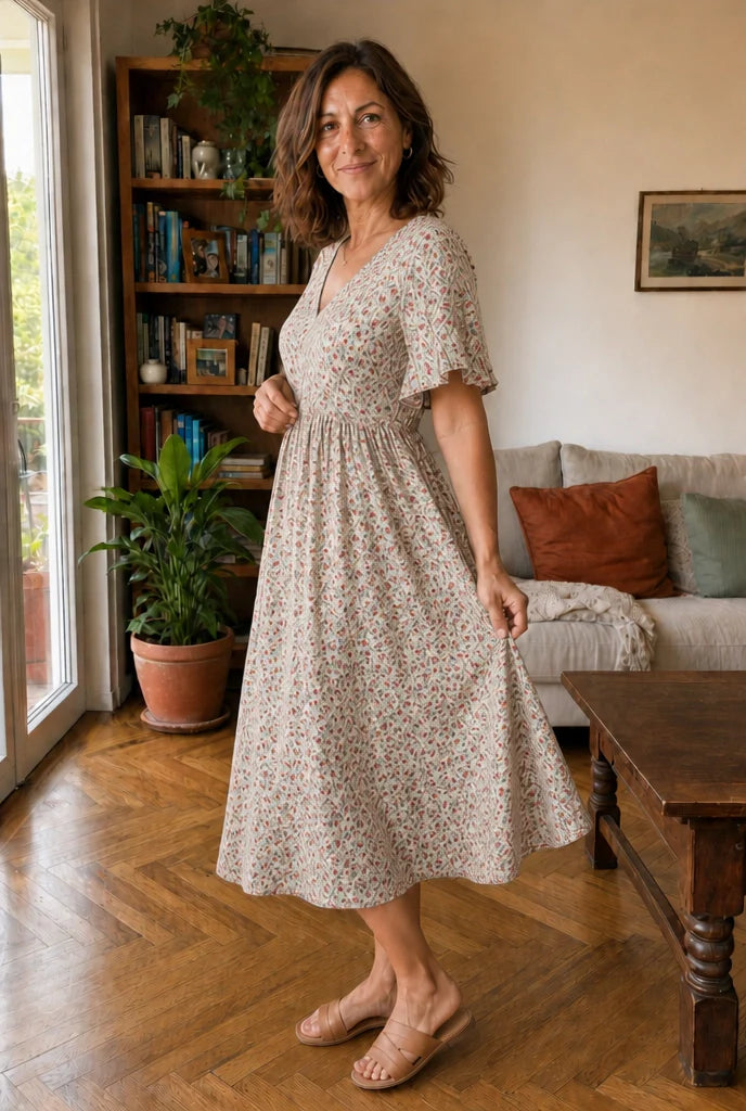 Elena | Abito Floreale Midi