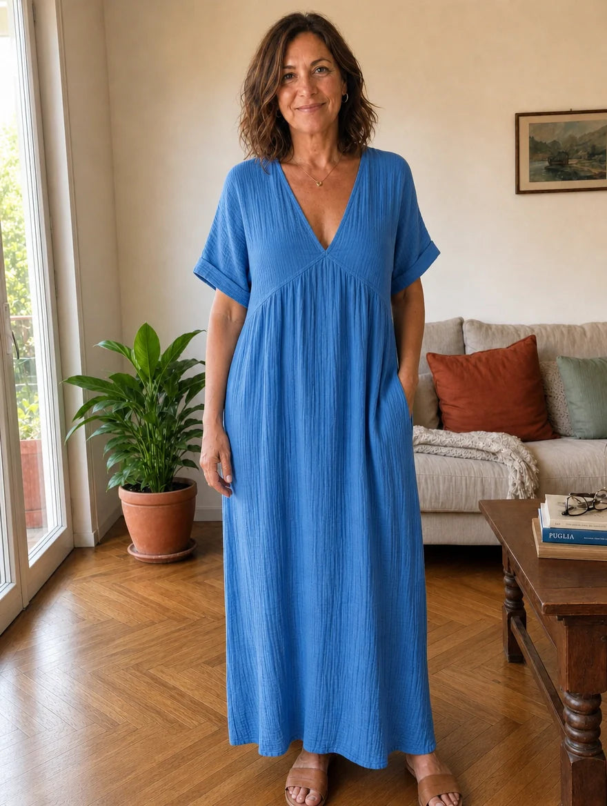 Alessia | Abito Maxi in Mussola