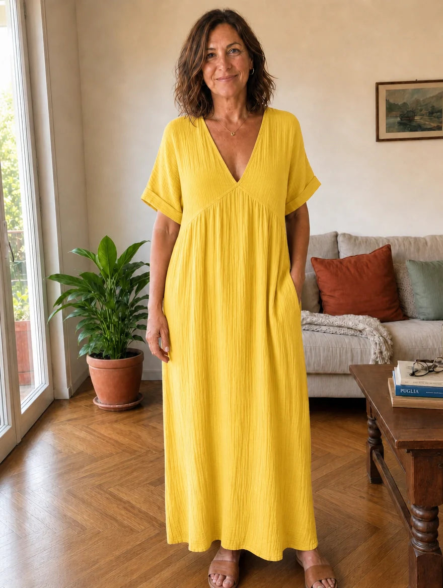 Alessia | Abito Maxi in Mussola