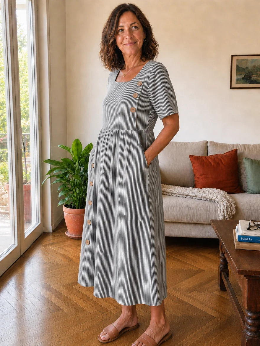 Stella | Abito Midi a Righe