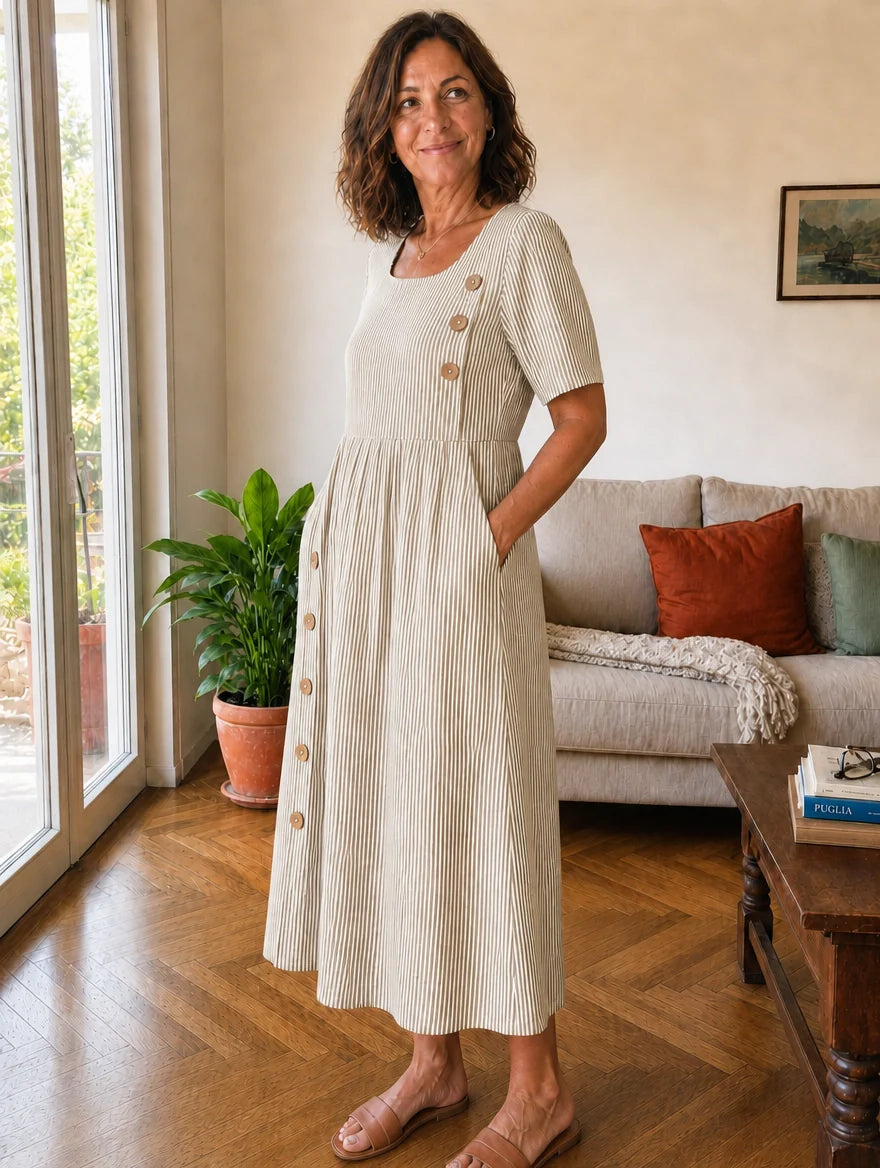 Stella | Abito Midi a Righe