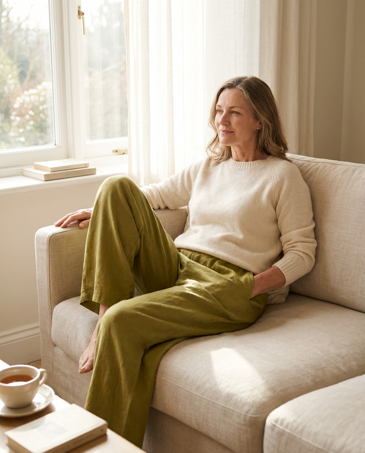 Fiorvera - Pantaloni Fluidi in Cotone e Lino - comfort