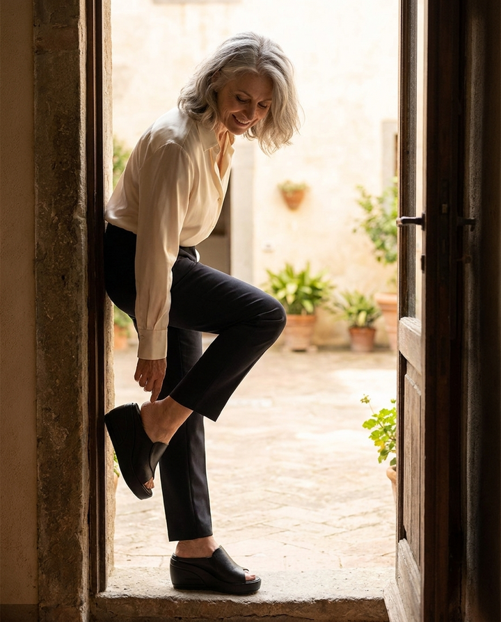 Julie mules — si infila con naturalezza