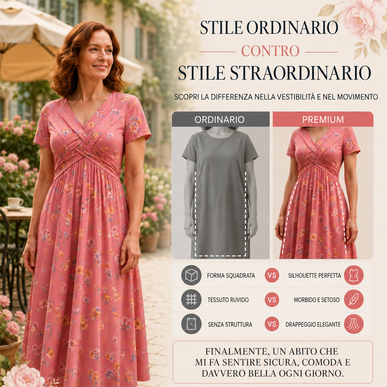 Abito a Fiori con Scollo a V
