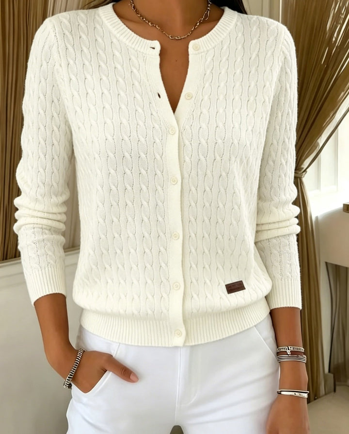 Matilde cardigan a trecce Bianco Sporco