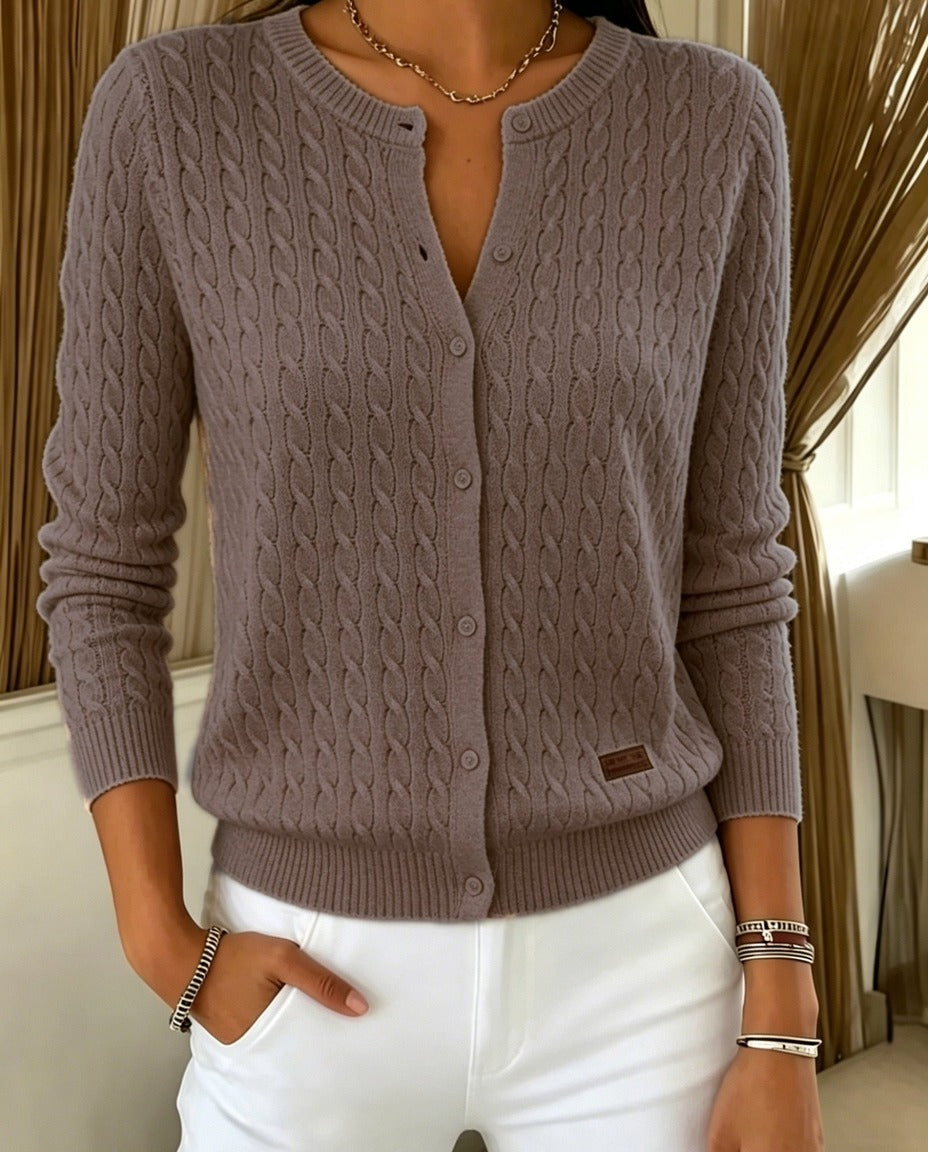 Matilde cardigan a trecce Marrone Caffè