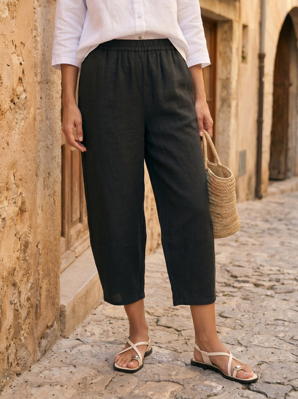 Martina | Pantaloni in Lino con Vestibilità Rilassata