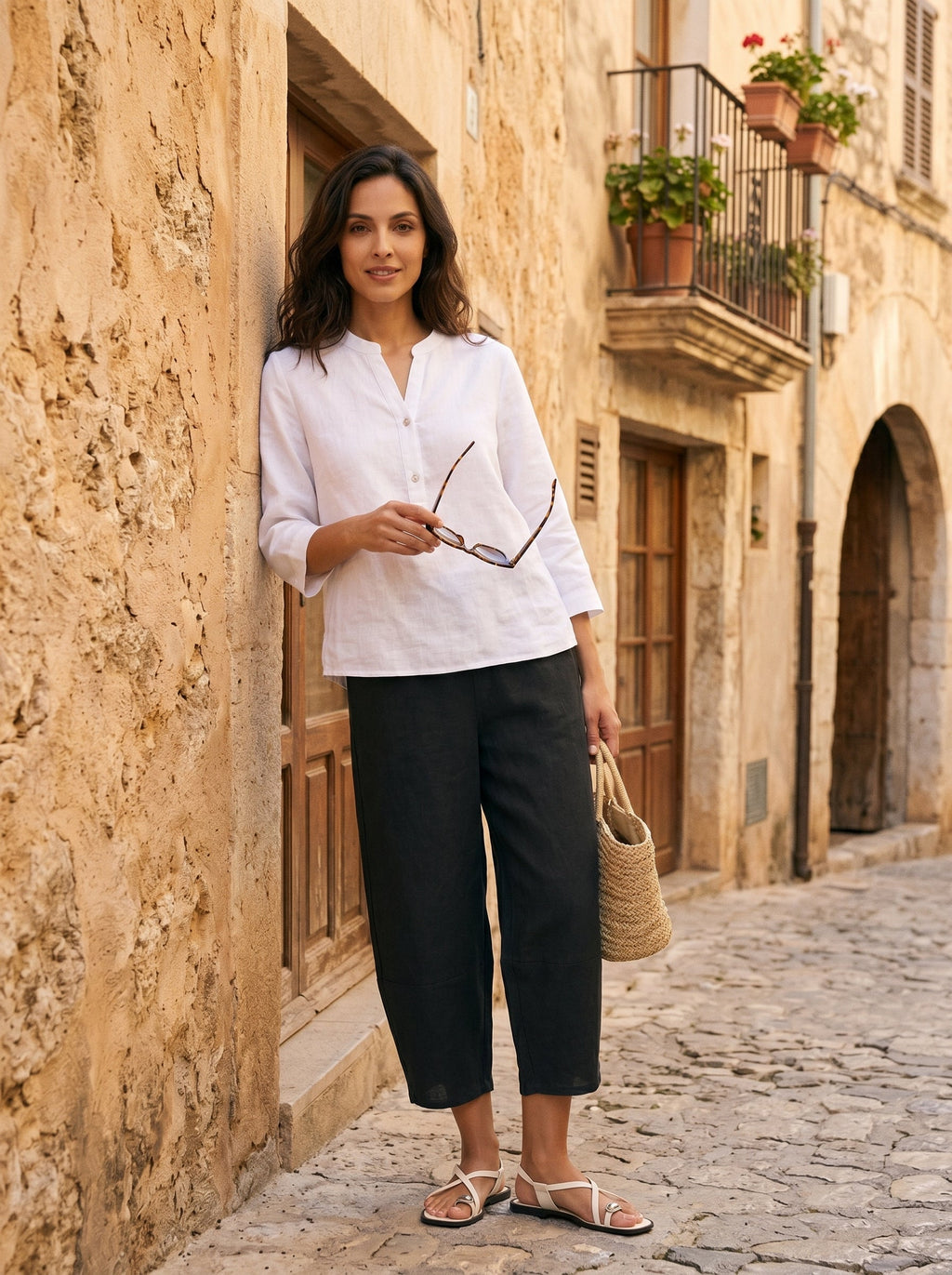 Martina | Pantaloni in Lino con Vestibilità Rilassata