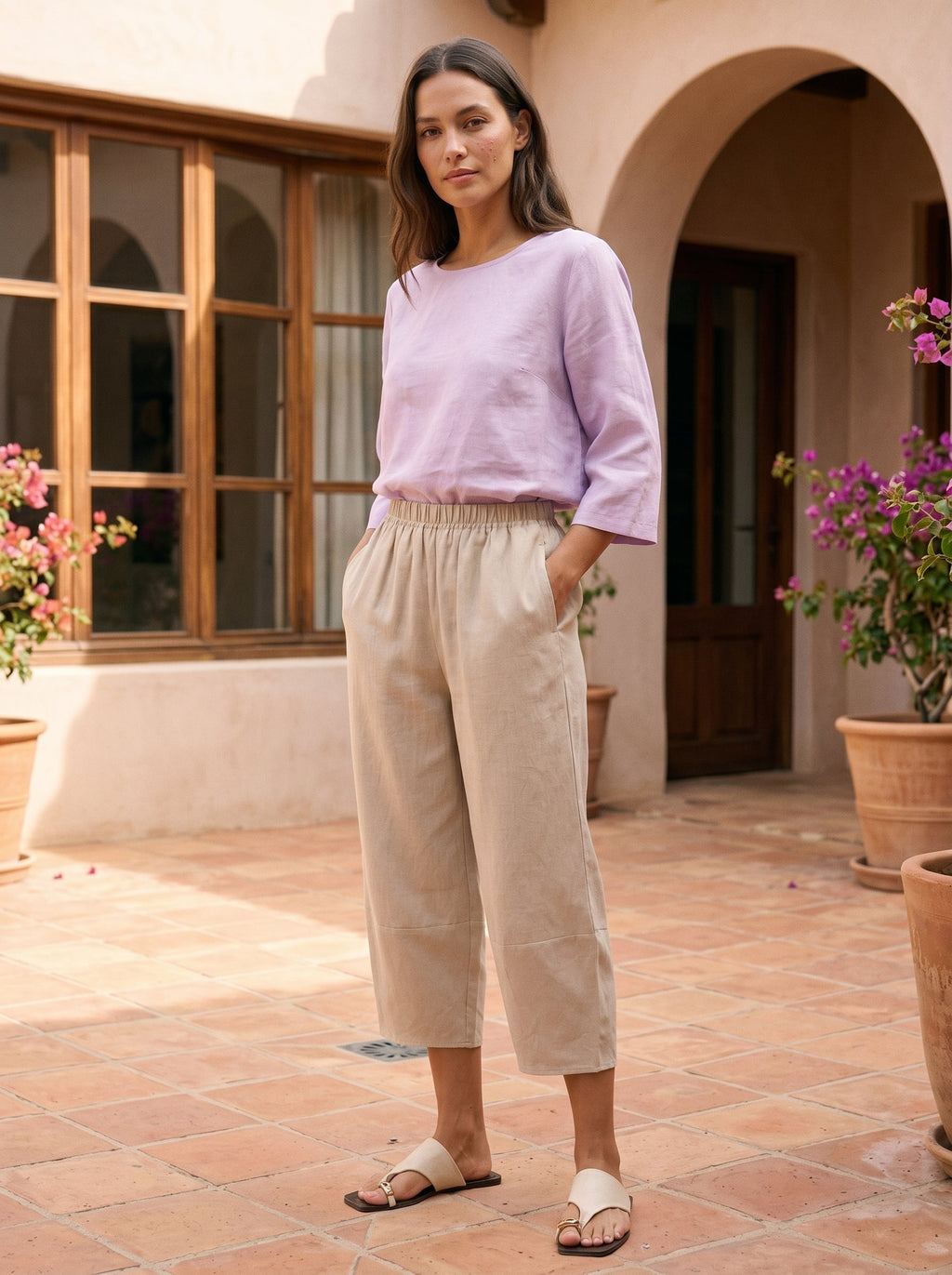 Martina | Pantaloni in Lino con Vestibilità Rilassata
