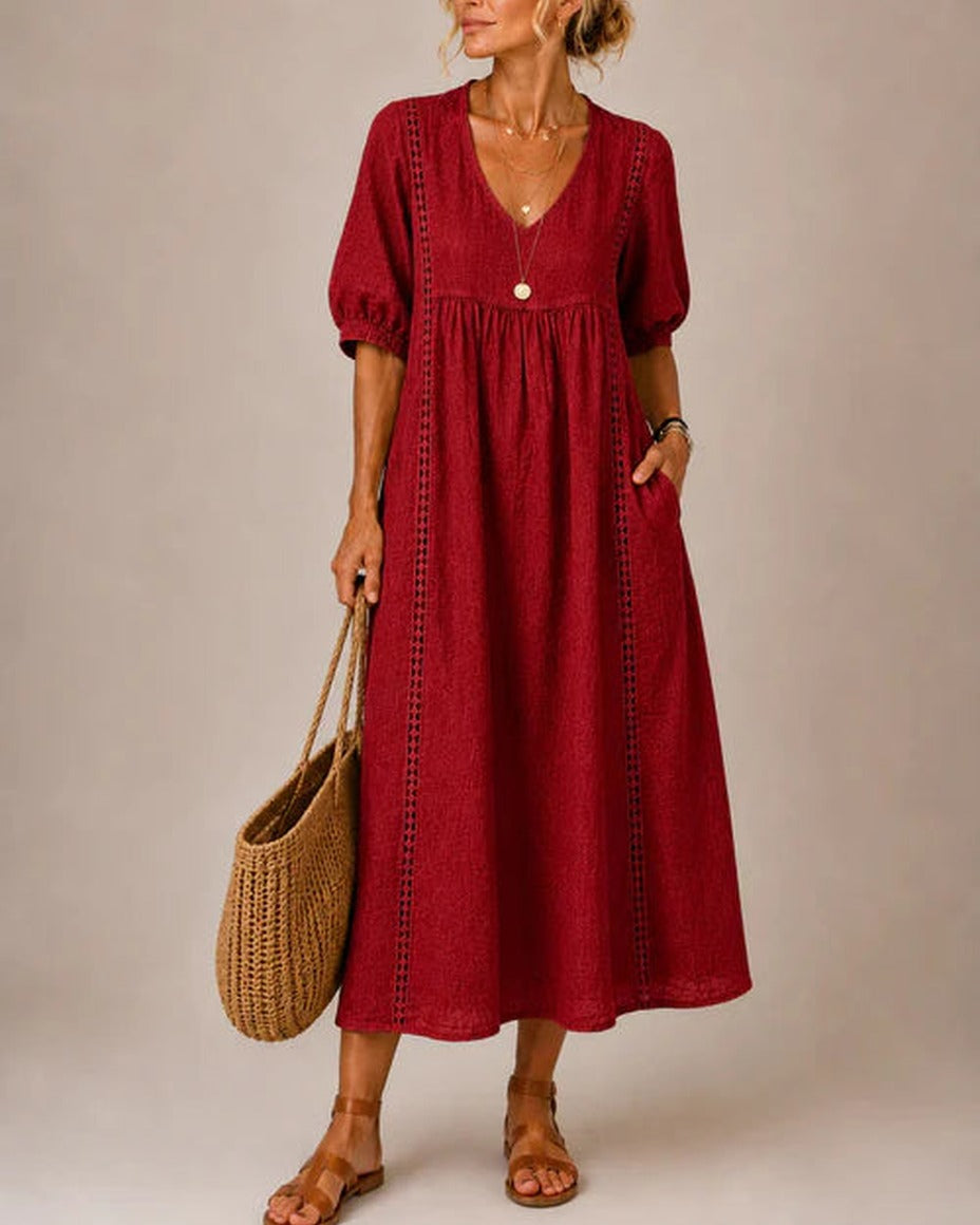 Rosalia abito midi estivo rosso