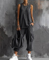 Valentina | Completo Comodo Senza Maniche con Pantaloni e Tasche