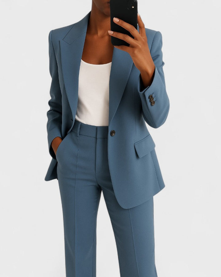 Vittoria completo blazer e pantaloni blu ottanio